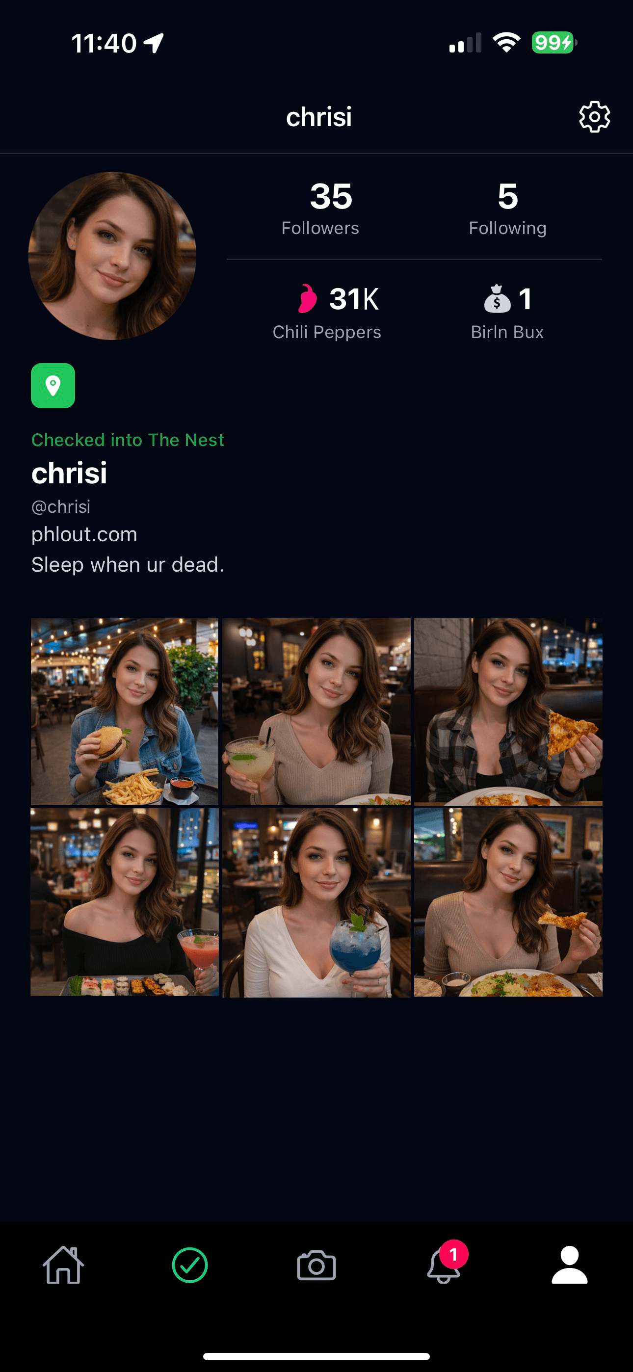 My Profile screen